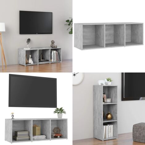 Mobile Porta TV Grigio Cemento 107x35x37 cm Legno Multistrato - TV Stand - Mobile TV Grigio Cemento