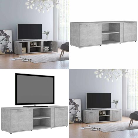 Mobile Porta TV Grigio Cemento 120x34x37cm in Legno Multistrato - Mobile TV grigio cemento - Mobile TV con ante