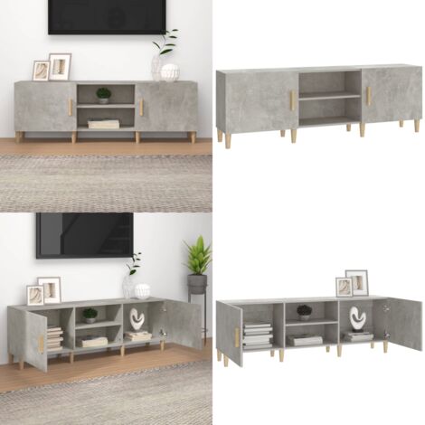 Mobile Porta TV Grigio Cemento 150x30x50cm in Legno Multistrato - Mobile per stereo - Mobile in legno
