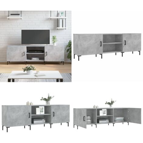 Mobile Porta TV Grigio Cemento 150x30x50cm in Legno Multistrato - TV Stand - Mobile in legno