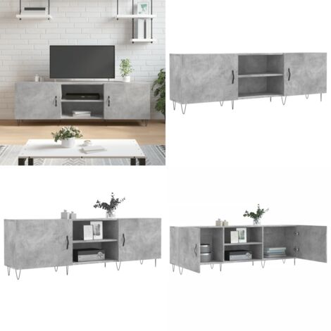 Mobile Porta TV Grigio Cemento 150x30x50cm in Legno Multistrato - TV Stand - Mobile in legno