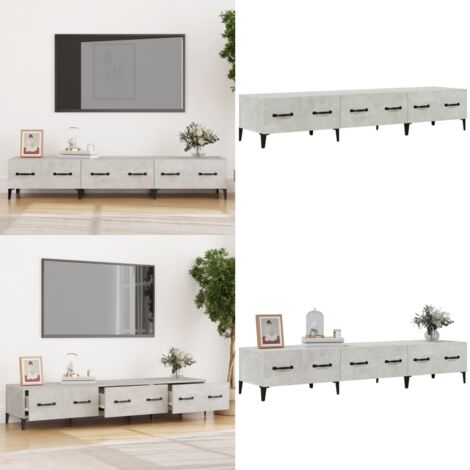 Mobile Porta TV Grigio Cemento 150x34,5x30 cm Legno Multistrato - Mobile TV Grigio Cemento - Mobile TV Legno Multistrato