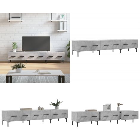 Mobile Porta TV Grigio Cemento 150x36x30 cm Legno Multistrato - TV Stand - Mobile per TV