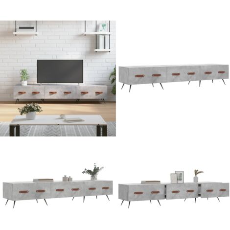 Mobile Porta TV Grigio Cemento 150x36x30 cm Legno Multistrato - TV Stand - Mobile per TV