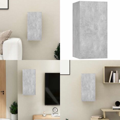 Mobile Porta TV Grigio Cemento 30,5x30x60 cm Legno Multistrato - Mobile tv - Armadio tv sospeso