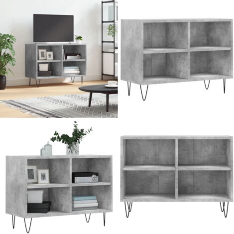 Mobile Porta TV Grigio Cemento 69,5x30x50 cm Legno Multistrato - Mobile TV Grigio Cemento - Mobile TV con Scomparti
