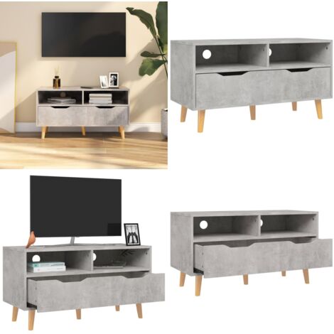 Mobile Porta TV Grigio Cemento 90x40x48,5 cm Legno Multistrato - Mobile HiFi - Mobile con TV