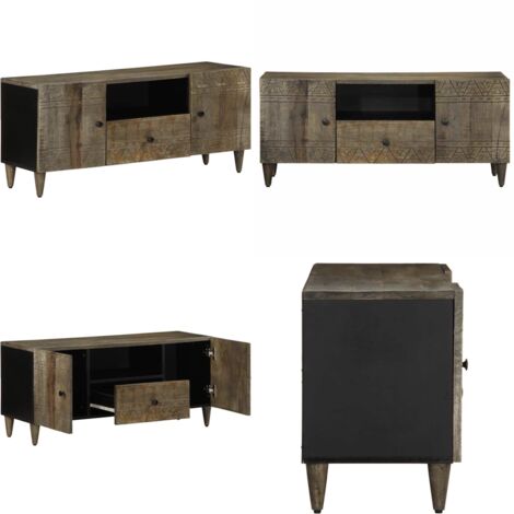 Mobile Porta TV Grigio Chiaro 105x33,5x46 cm in Legno Mango - TV Stand - Mobile in Legno Mango