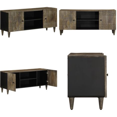 Mobile Porta TV Grigio Chiaro 105x33,5x46 cm in Legno Mango - TV Stand - Mobile in Legno Mango