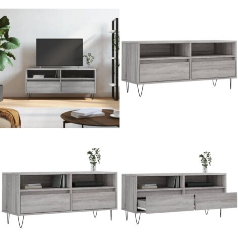 Mobile Porta TV Grigio Sonoma 100x34,5x44,5cm Legno Multistrato - Mobile TV Grigio Sonoma - Mobile TV in Legno Multistrato