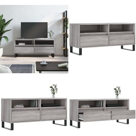 Mobile Porta TV Grigio Sonoma 100x34,5x44,5cm Legno Multistrato - Mobile TV Grigio Sonoma - Mobile TV in Legno Multistrato