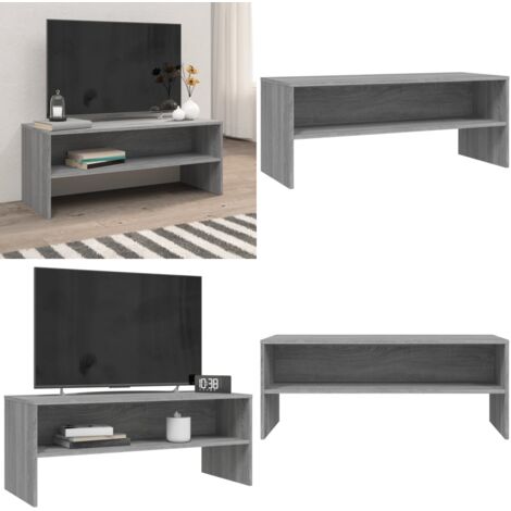 Mobile Porta TV Grigio Sonoma 100x40x40 cm in Legno Multistrato - TV Stand - Mobile TV in Legno