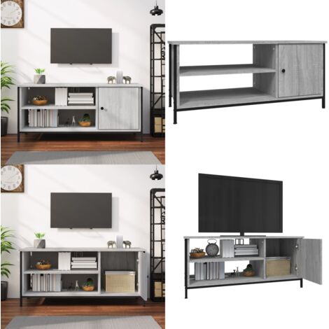 Mobile Porta TV Grigio Sonoma 100x40x45 cm in Legno Multistrato - Mobile TV grigio - Mobile TV con scomparti