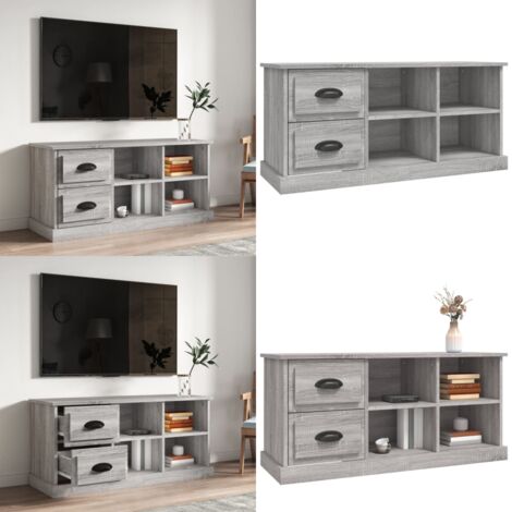 Mobile Porta TV Grigio Sonoma 102x35,5x47,5cm Legno Multistrato - Mobile TV in legno - Mobile TV con cassetti