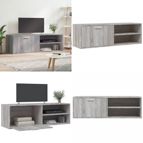 Mobile Porta TV Grigio Sonoma 120x34x37 cm in Legno Multistrato - Mobile TV in legno - TV stand in legno