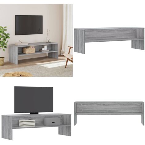 Mobile Porta TV Grigio Sonoma 120x40x40 cm in Legno Multistrato - Credenza TV - Armadio TV