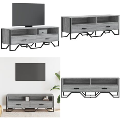 Mobile Porta TV Grigio Sonoma 122x34x41cm in Legno Multistrato - Credenza TV - Mobile in legno