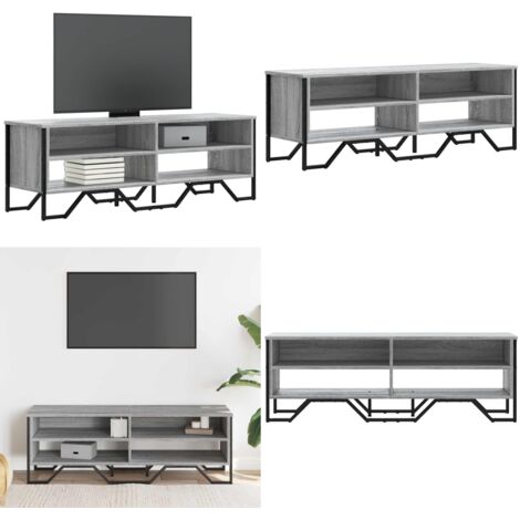 Mobile Porta TV Grigio Sonoma 122x34x41cm in Legno Multistrato - Mobile TV in legno - Mobile TV Grigio Sonoma