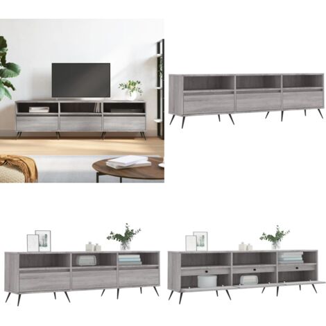 Mobile Porta TV Grigio Sonoma 150x30x44,5 cm Legno Multistrato - Mobile TV con ripostiglio - Mobile TV in legno multistrato