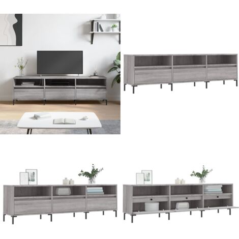 Mobile Porta TV Grigio Sonoma 150x30x44,5 cm Legno Multistrato - Mobile TV con ripostiglio - Mobile TV in legno multistrato