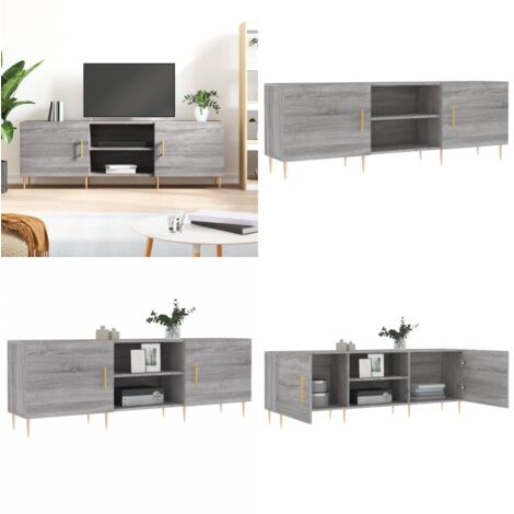 Mobile Porta TV Grigio Sonoma 150x30x50 cm in Legno Multistrato - TV Stand - Mobile in legno