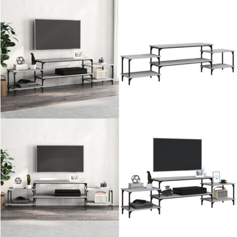 Mobile Porta TV Grigio Sonoma 197x35x52 cm in Legno Multistrato - TV Stand - Mobile in Legno