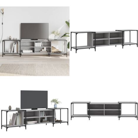Mobile Porta TV Grigio Sonoma 203x37x50 cm in Legno Multistrato - TV Stand - Mobile in Legno