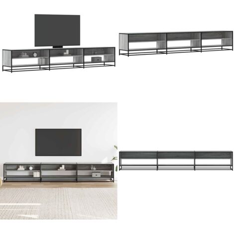 Mobile Porta TV Grigio Sonoma 270x40x46 cm in Truciolato - Mobile TV in legno - Mobile TV in metallo