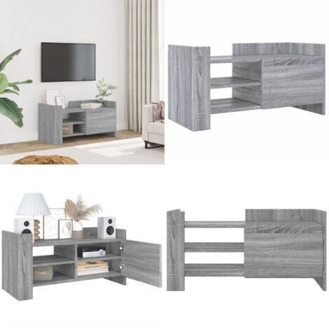 Mobile Porta TV Grigio Sonoma 80x35x40 cm in Legno Multistrato - Credenza TV - Mobile in legno
