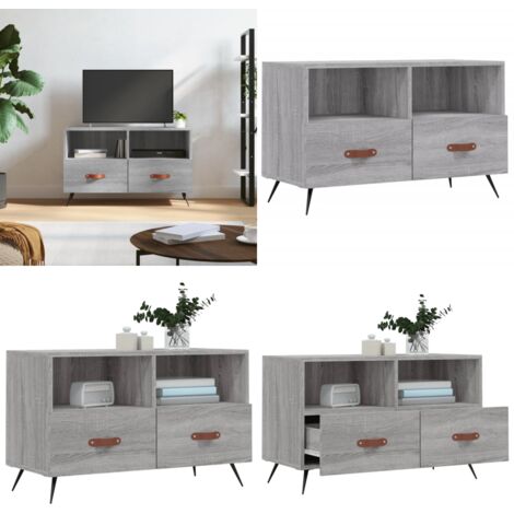 Mobile Porta TV Grigio Sonoma 80x36x50 cm in Legno Multistrato - TV Stand - Mobile in Legno