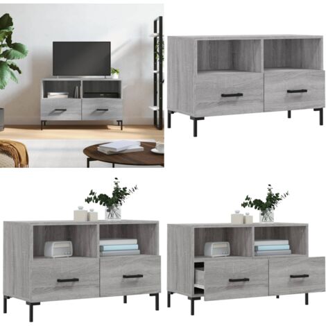 Mobile Porta TV Grigio Sonoma 80x36x50 cm in Legno Multistrato - TV Stand - Mobile in Legno