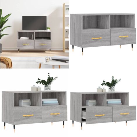 Mobile Porta TV Grigio Sonoma 80x36x50 cm in Legno Multistrato - TV Stand - Mobile in Legno