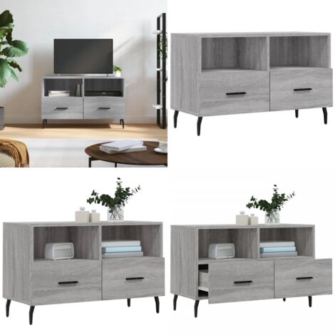 Mobile Porta TV Grigio Sonoma 80x36x50 cm in Legno Multistrato - TV Stand - Mobile in Legno