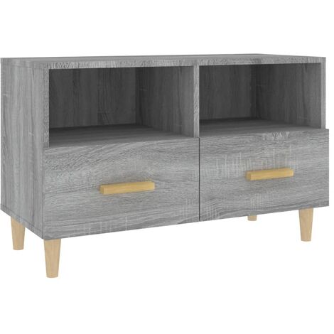 Mobile Porta TV Grigio Sonoma 80x36x50 cm in Legno Multistrato vidaXL