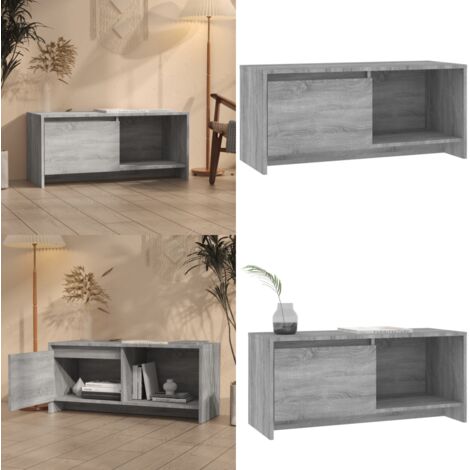 Mobile Porta TV Grigio Sonoma 90x35x40 cm in Truciolato - Armadio TV - TV Stand