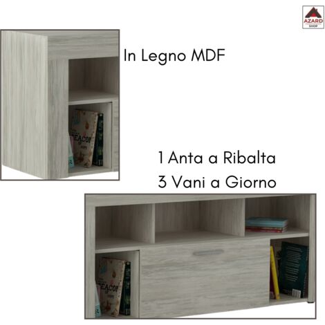 MOBILE PORTA TV IN KIT VISION CM. 130X60X41,6H BIANCO VENATO