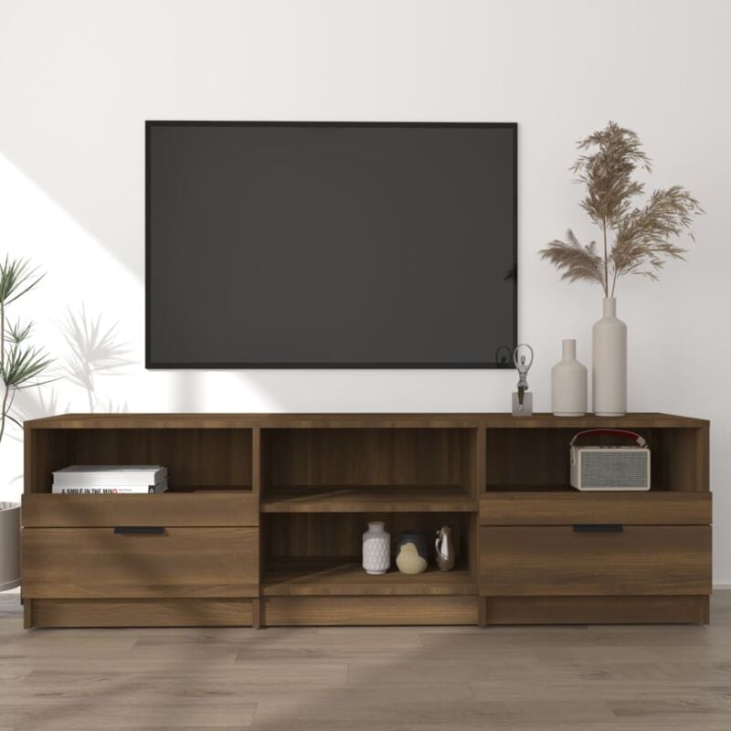 Mobile tv Rovere Marrone 150x33,5x45 cm in Legno Ingegnerizzato - Vidaxl