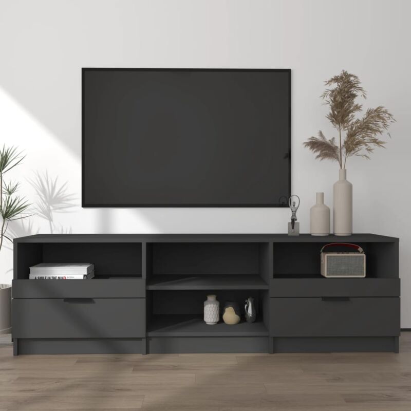 Mobile Porta tv NEro 150x33,5x45 cm in Legno Multistrato - Vidaxl