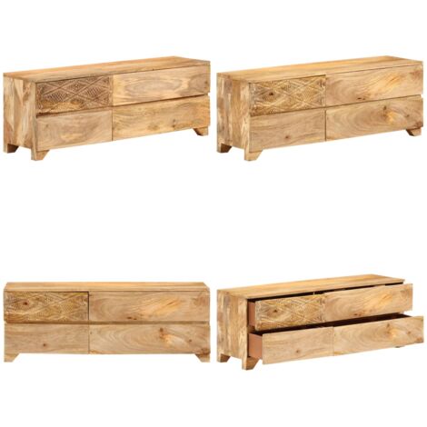 Mobile Porta TV in Legno Massello di Mango 110x30x40 cm - TV in legno - Credenza TV