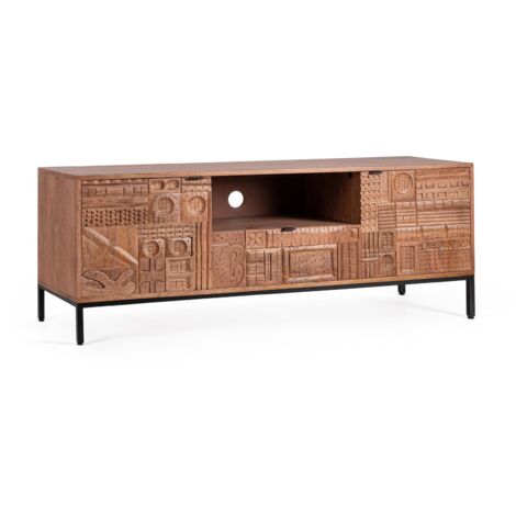 Mobile porta TV "Kindia" in legno di magno massiccio per interno -180 x h 55 cm