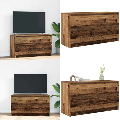 Mobile Porta TV Legno Antico 100x35x54 cm in Legno Multistrato - Mobile TV antico - Mobile TV con cassetti