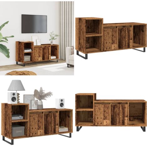 Mobile Porta TV Legno Antico 100x35x55 cm in Legno Multistrato - Mobile TV antico - Mobile TV multistrato