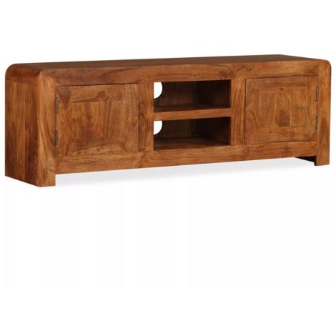 Mobile Porta TV Legno Massello e Finitura Sheesham 120x30x40 cm