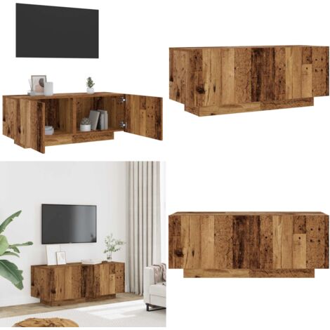 Mobile Porta TV Legno Vecchio 100x35x40 cm in Legno Multistrato - Armadio TV - Armadio in legno multistrato