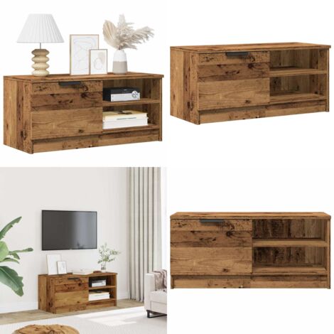 Mobile Porta TV Legno Vecchio 80x35x36,5 cm Legno Multistrato - Mobile TV in truciolato - Mobile TV con ripiani