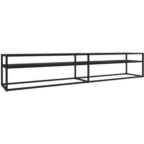 Mobile Porta TV Marmo Nero 220x40x40,5 cm in Vetro Temperato vidaXL