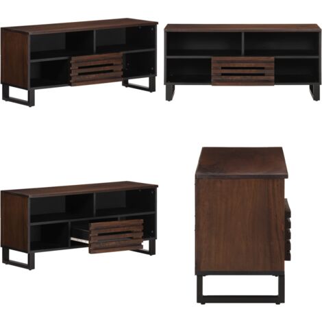 Mobile Porta TV Marrone 100x34x46 cm in Legno di Mango - Mobile in legno di mango - Mobile per soggiorno