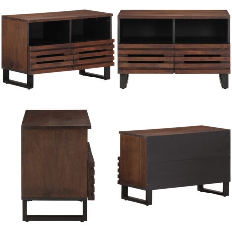Mobile Porta TV Marrone 70x34x46 cm in Legno Massello di Mango - Mobile in legno - Mobile TV marrone