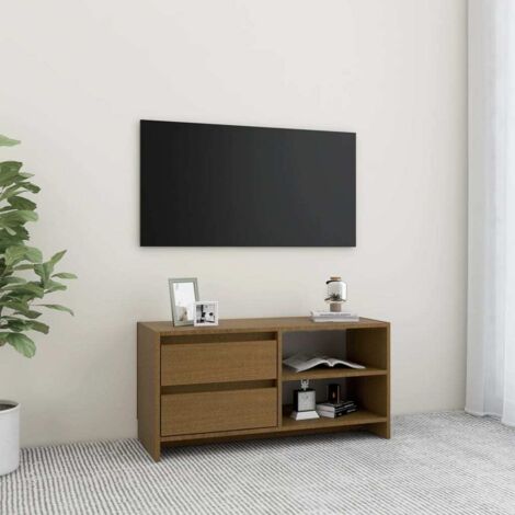 Mobile Porta TV Marrone Ambra 80x31x39 cm in Legno di Pino vidaXL