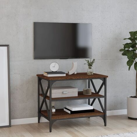 VidaXL Mobile Porta TV con Ruote 80x50x42 cm in Legno Massello di